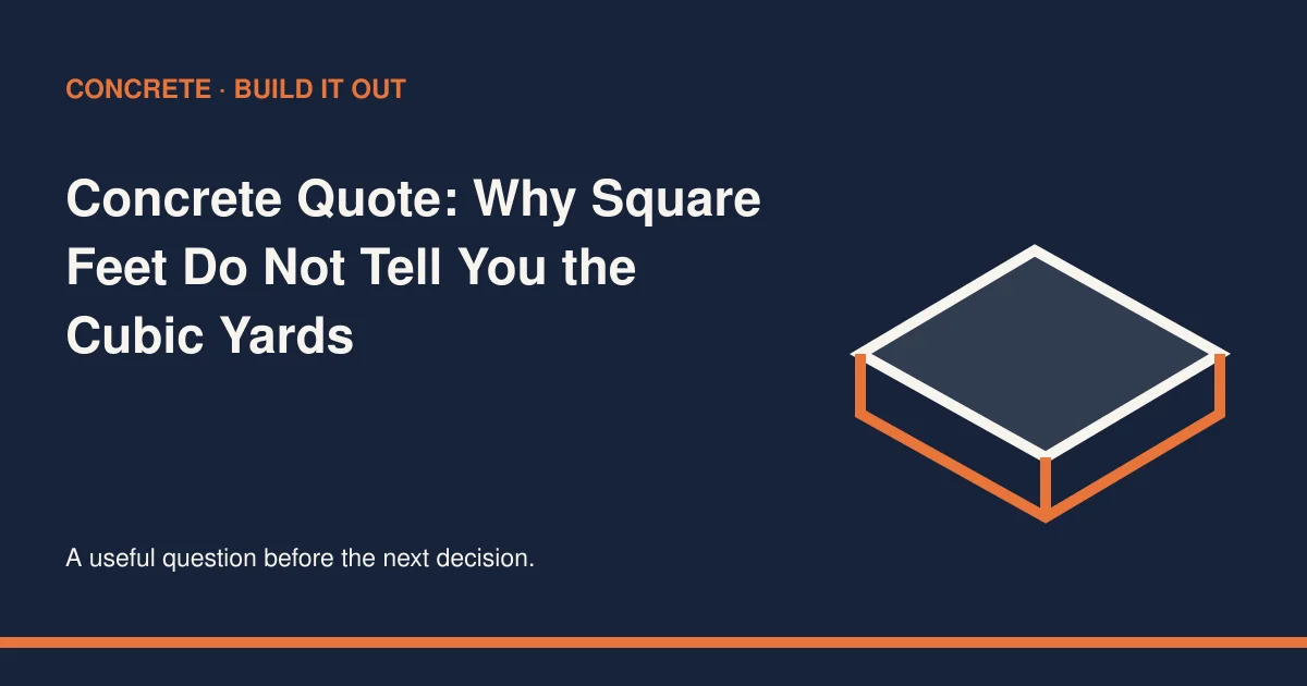 Concrete Quote: Why Square Feet Do Not Tell You the Cubic Yards — conceptual illustration