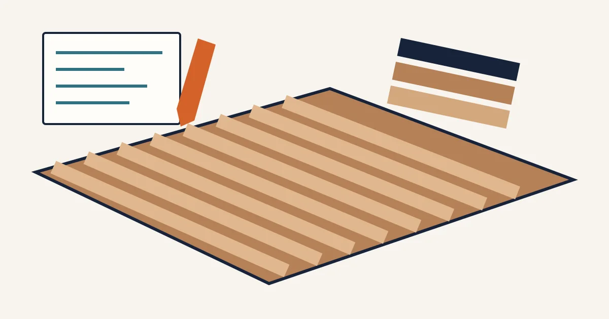 Conceptual deck plan, board stack and quantity checklist
