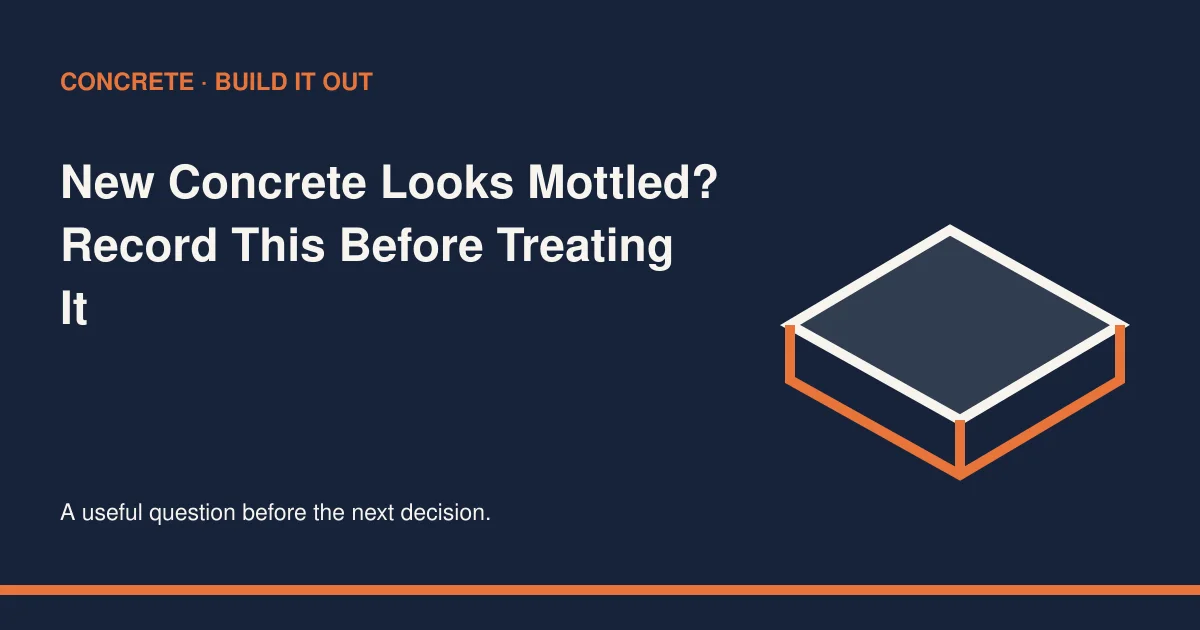 New Concrete Looks Mottled? Record This Before Treating It — conceptual illustration
