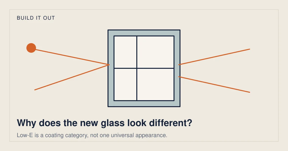 Conceptual illustration for Why New Low-E Windows Can Look Greener—or More Reflective