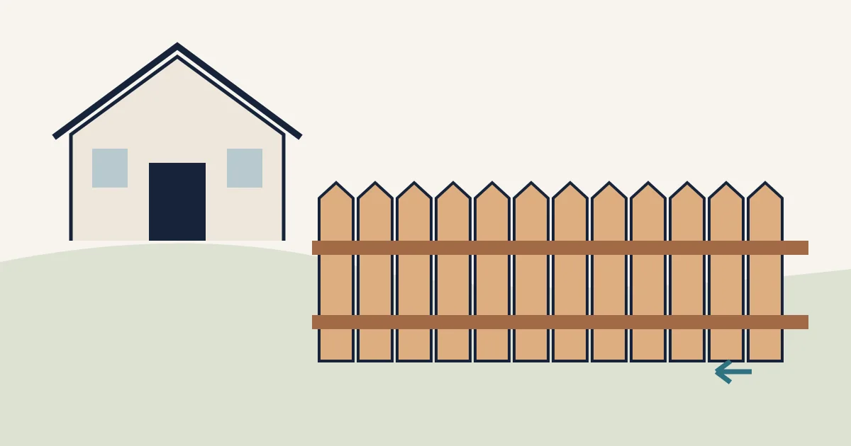 Conceptual wood-fence scene showing boards, posts and rails