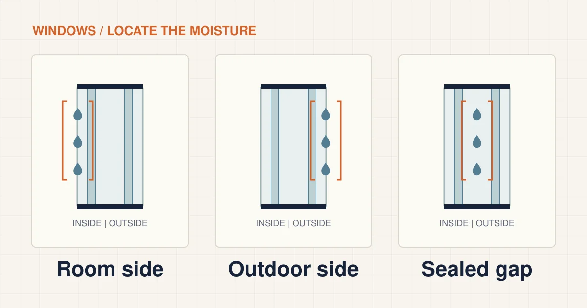 Condensation on New Windows? Check Which Side Is Wet: conceptual illustration