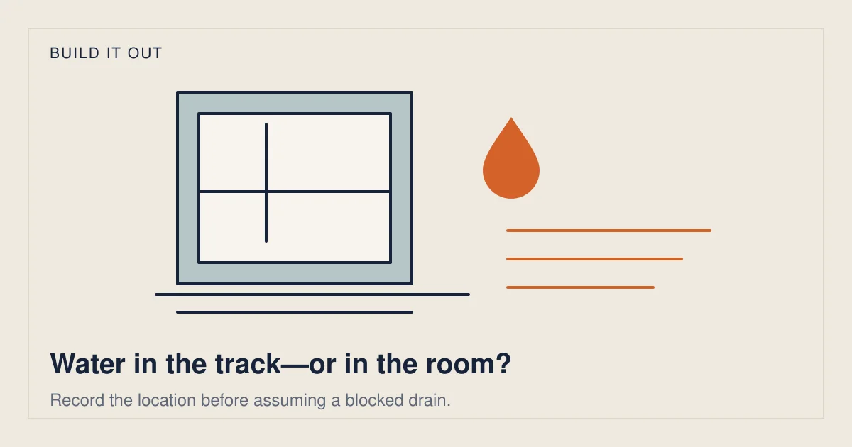 Conceptual illustration for Water in the Window Track: Drainage or an Indoor Leak?